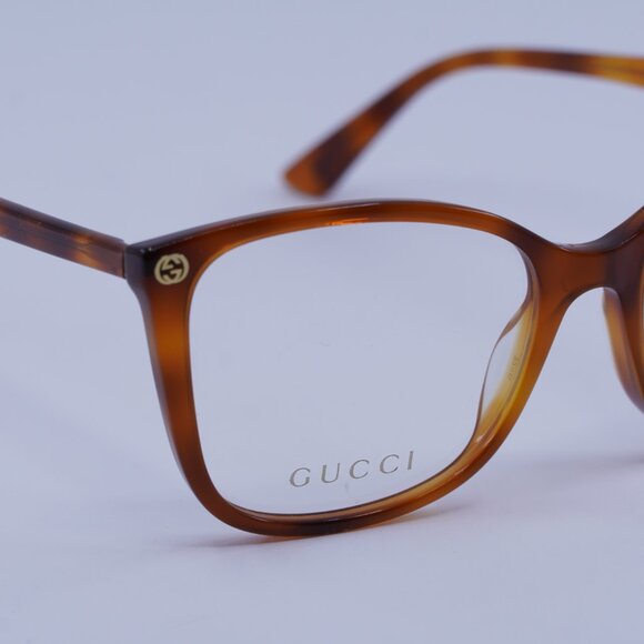 Gucci GG0026O 006 Eyeglasses Light Havana 53mm Cat Eye Frame - Picture 5 of 10